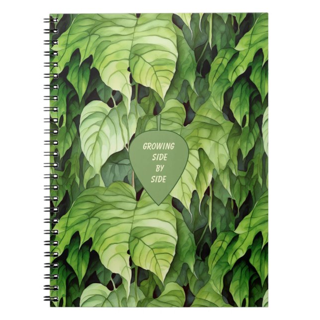 Caderno Espiral Growing Side by Side Green Leaf (Frente)