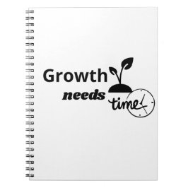 Caderno Espiral Growth Needs Time – Minimal Motivational Quote Pos