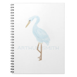 Caderno Espiral Grua Azul Aquarela