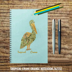Caderno Espiral Grua Tropical Laranja