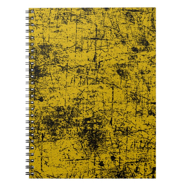 Caderno Espiral Grunge amarelo (Frente)