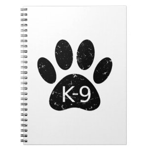 Caderno Espiral Grunge Cachorro Distante Pata K-9
