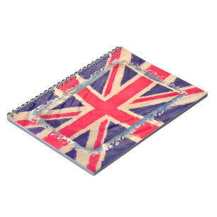 Caderno Espiral Grunge da BANDEIRA de UNION JACK
