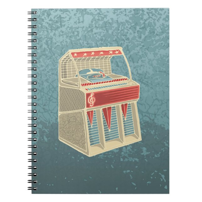 Caderno Espiral Grunge Jukebox (Frente)