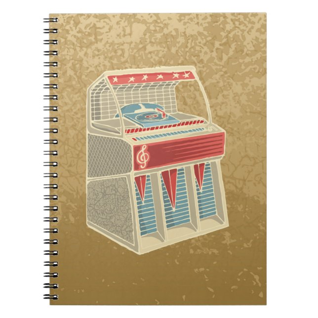 Caderno Espiral Grunge Jukebox (Frente)