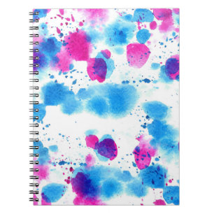 Caderno Espiral Grunge Mantém Textura De Aquarela