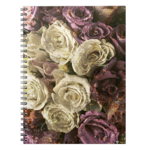 Caderno Espiral Grunge, rosas, foto