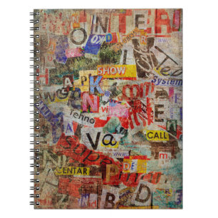 Caderno Espiral Grunge texturizou design de fundo com um antigo ra