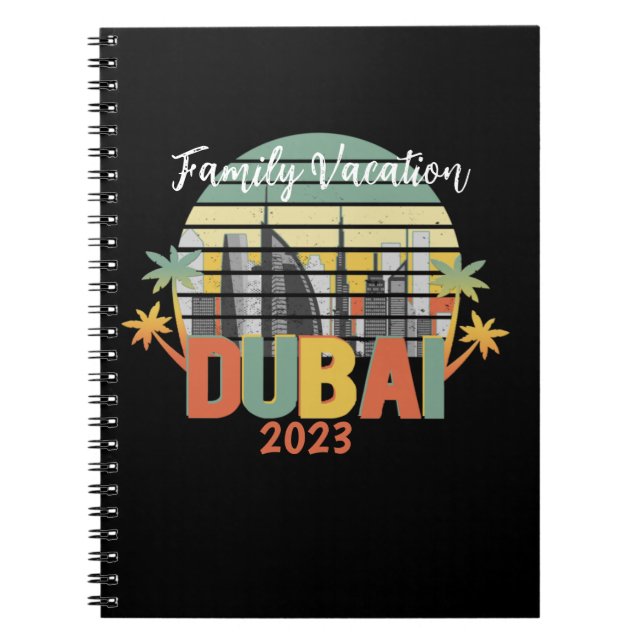 Caderno Espiral Grupo de Férias Turísticas de Viagem de Dubai (Frente)