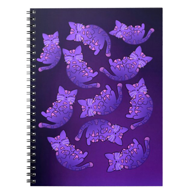 Caderno Espiral Grupo de Neon Kitten Roxo (Frente)