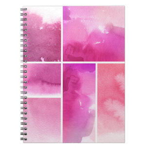 Caderno Espiral Grupo do abstrato 3 pintados mão da aguarela