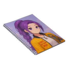 Caderno Espiral Grupo Ídolo K-Pop Anime | Estilo Pop de Mangá Orig