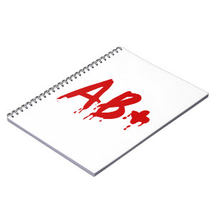 Caderno Espiral Grupo Sanguíneo AB+ Hospital #Horror Positivo