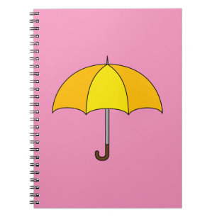 Caderno Espiral Guarda-chuva amarela