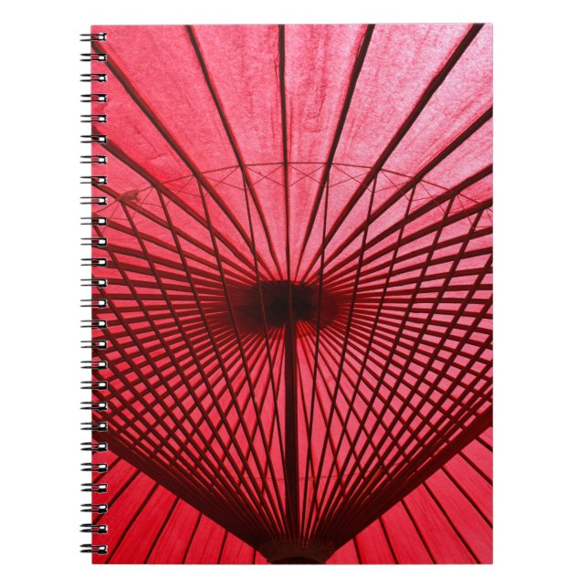 Caderno Espiral Guarda-chuva de papel vermelho (Frente)