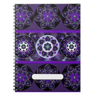 Caderno Espiral Guarda-chuva e corações roxos .7