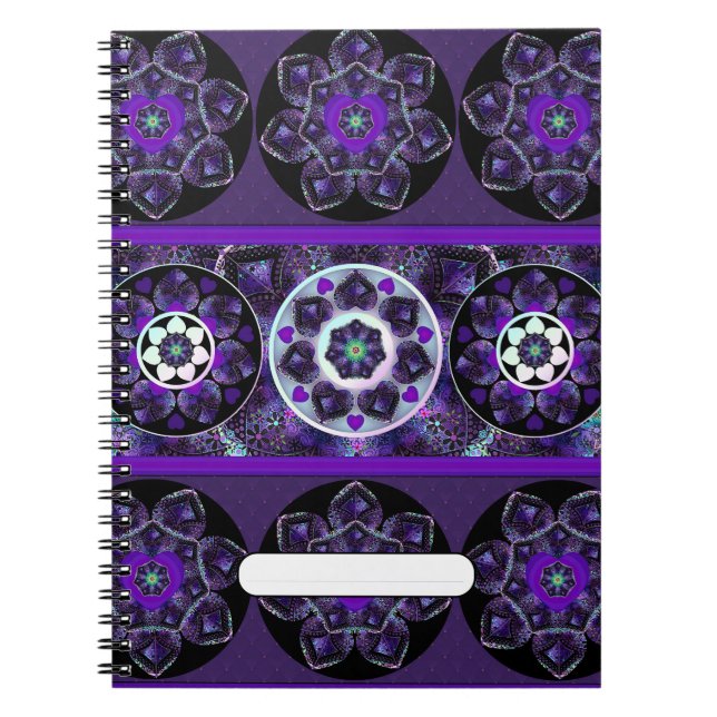 Caderno Espiral Guarda-chuva e corações roxos .7 (Frente)