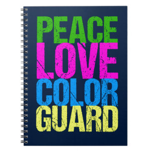 Caderno Espiral Guarda de cor do Peace Love