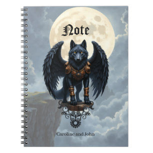 Caderno Espiral Guardião da Lua – O Lobo de Asa Preta.