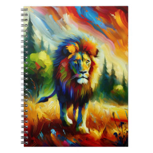 Caderno Espiral Guardião da Savana – Leão da Natureza Vibrante