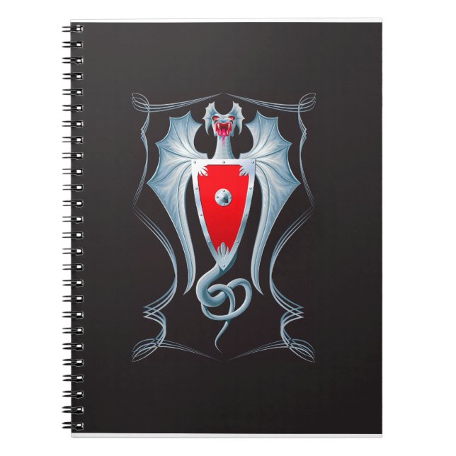 Caderno Espiral Guardião de prata do protetor do dragão (Frente)