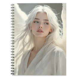 Caderno Espiral Guardião Luminoso - Anjo da Aurora Prateada