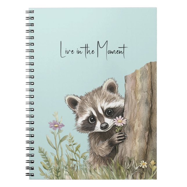 Caderno Espiral Guaxinim com Flor (Frente)