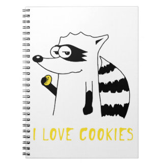 Caderno Espiral Guaxinim: Eu amo biscoitos