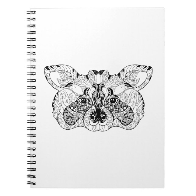 Caderno Espiral Guaxinim inspirado (Frente)