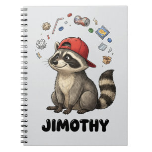 Caderno Espiral Guaxinim Jimothy Lixo Engraçado