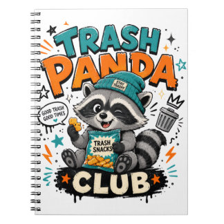 Caderno Espiral guaxinim panda lixo