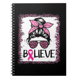 Caderno Espiral Guerreiro de Consciência do Cancer Mama Acredite e