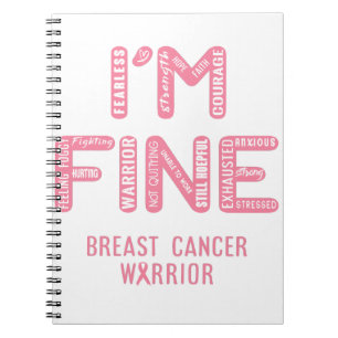 Caderno Espiral Guerreiro do Cancer da Mama - ESTOU BEM