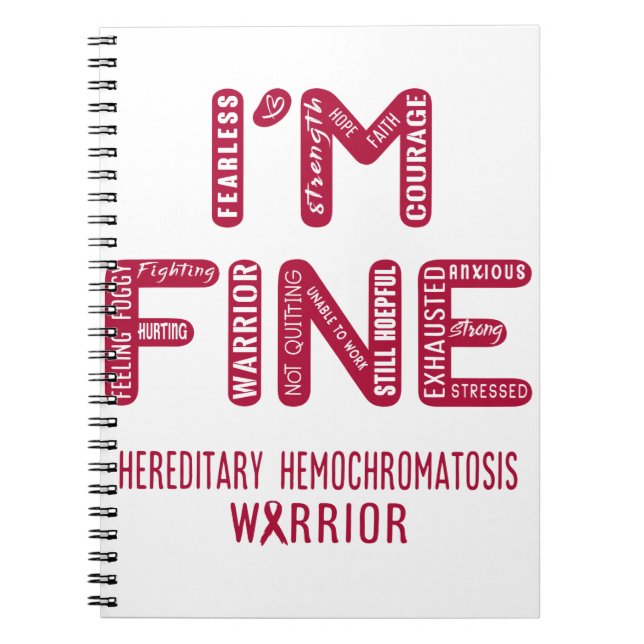 Caderno Espiral Guerreiro Hemocromatose Hereditária - Estou bem (Frente)