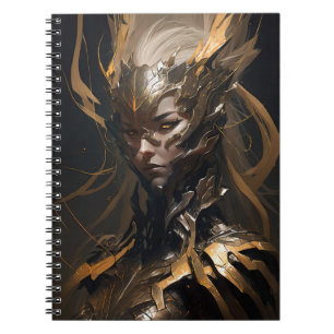 Caderno Espiral Guerreiro Retrato Fantasia Pintando Espírito Selva
