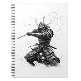 Caderno Espiral Guerreiro Samurai em Ação Arte Japonesa Cerâmica