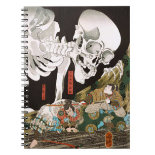Caderno Espiral Guerreiro Utagawa Kuniyoshi vs Fantasma,Arte Japon