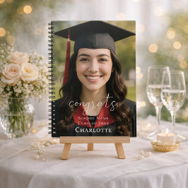 Caderno Espiral Guest book graduation party photo congrats