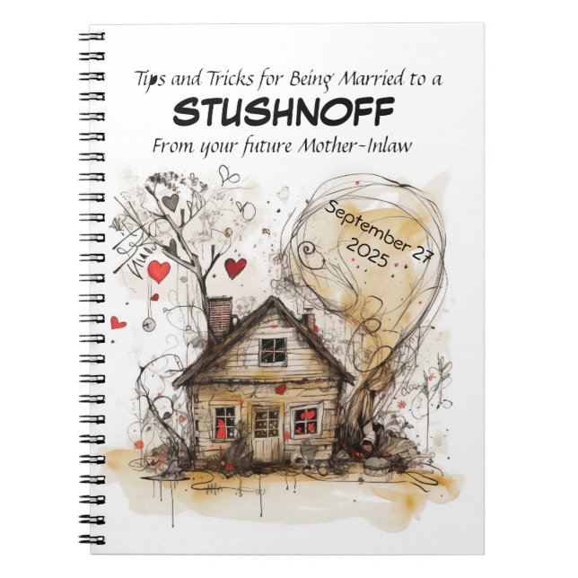 Caderno Espiral Guia de Casamento personalizável e sogro (Frente)