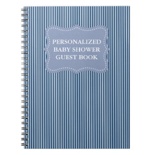 Caderno Espiral Guia de convidados do chá de fraldas personalizad