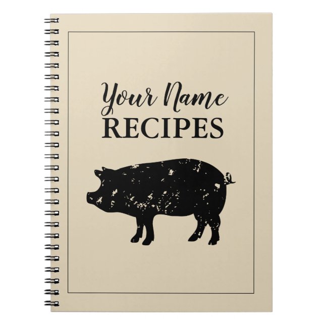 Caderno Espiral Guia de receitas personalizado para cozinheiros de (Frente)