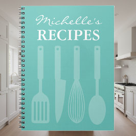 Caderno Espiral Guia de receitas personalizado para utensílios de 
