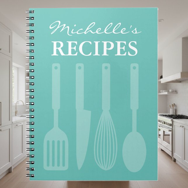 Caderno Espiral Guia de receitas personalizado para utensílios de  (recipe notebook)