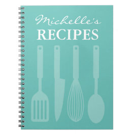 Caderno Espiral Guia de receitas personalizado para utensílios de 