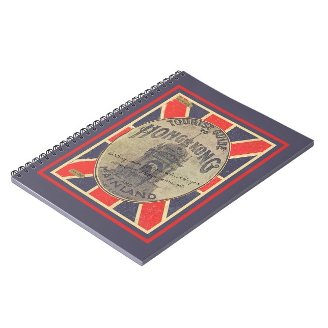 Caderno Espiral Guia turístico histórico para Hong Kong com Union  (Left Side)