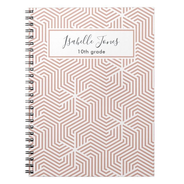 Caderno Espiral guião geométrica na moda personalizada (Frente)