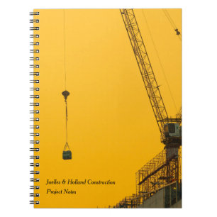 Caderno Espiral Guindaste do Pôr do Sol Minimal