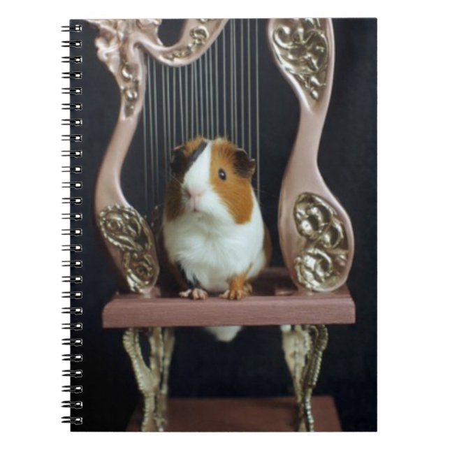 Caderno Espiral Guinea Pig Harp Notebook – Whimsical Storybook (Frente)