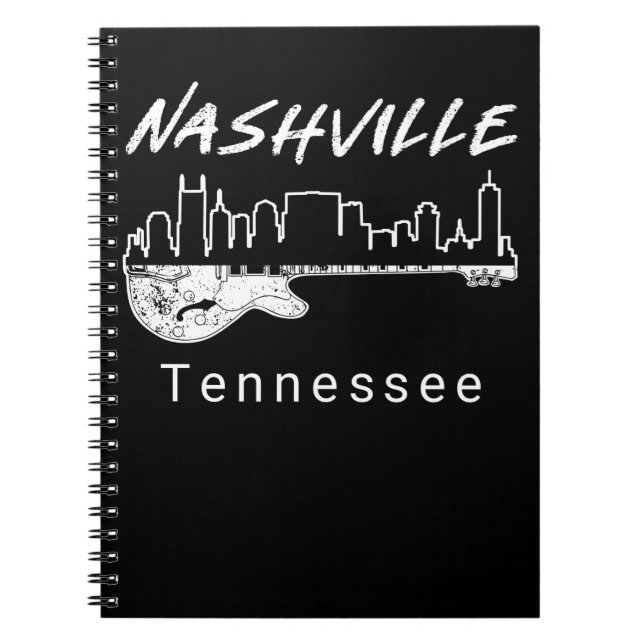 Caderno Espiral Guitar Country Music Souvenir Gift Nashville (Frente)