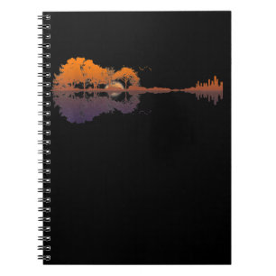 Caderno Espiral Guitar Lake Shadow Love Guitar Gift Music Lovers